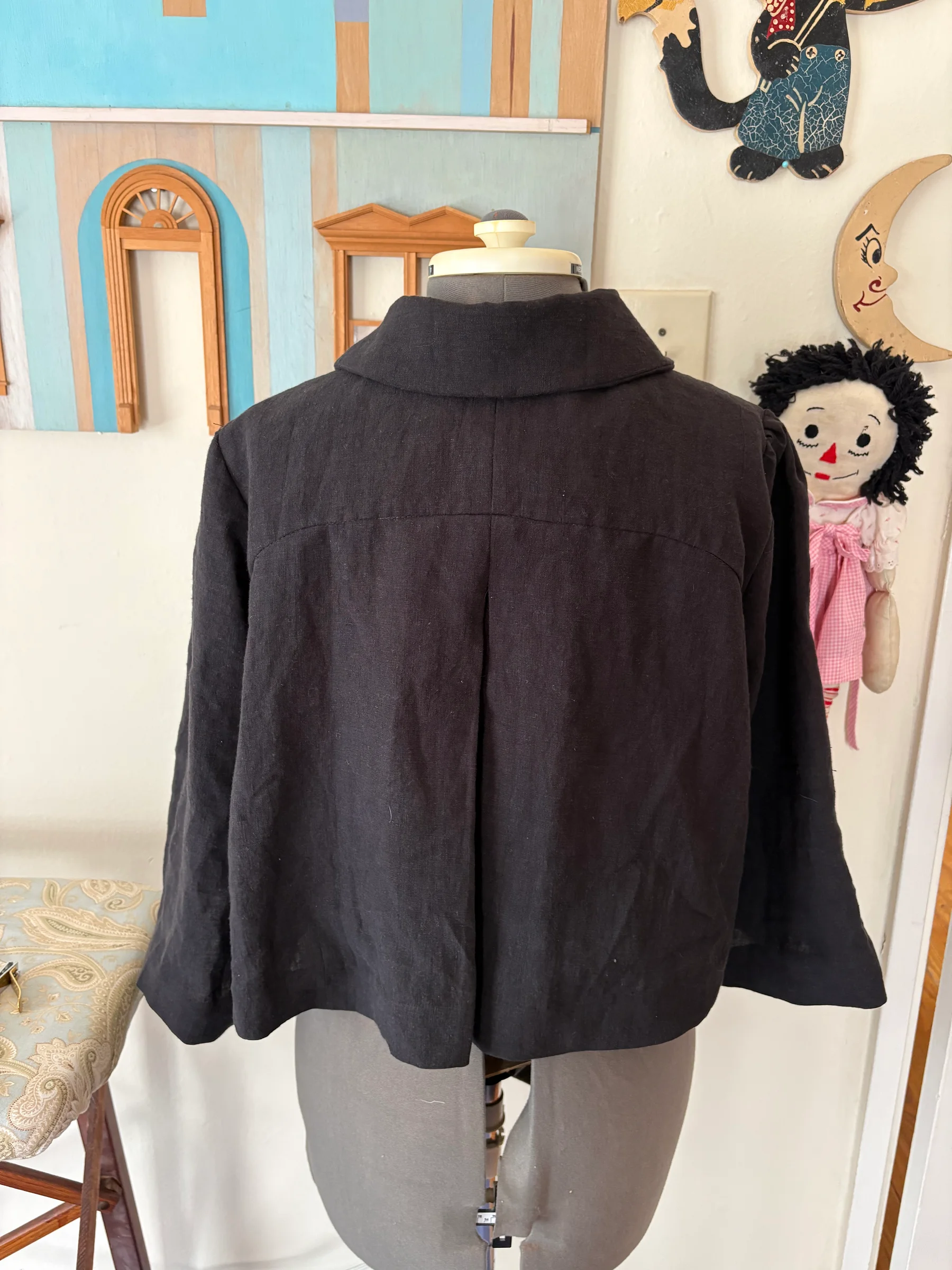 Linen jacket, inspired by a thrifted jacket. 