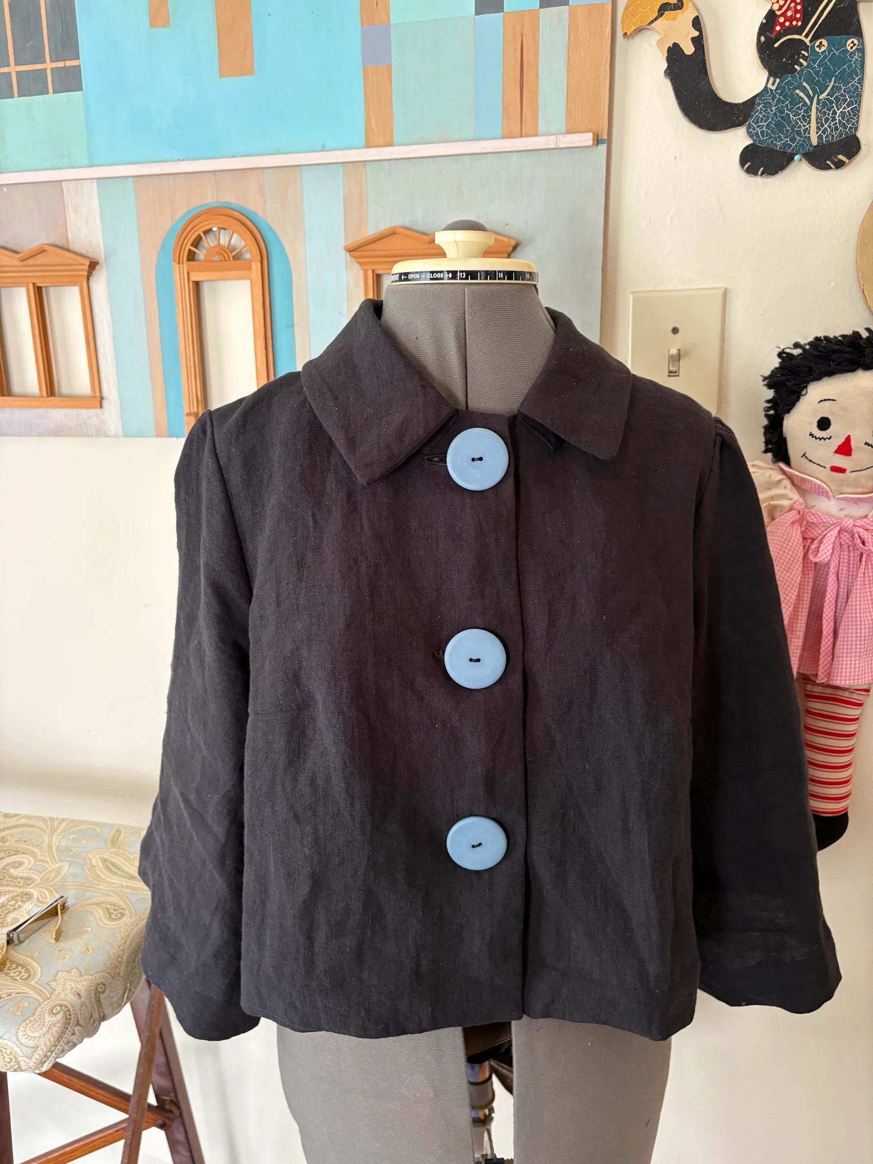 Linen jacket, inspired by a thrifted jacket. 